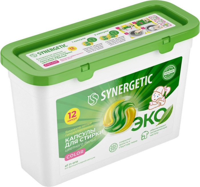 Капсулы для стирки Synergetic Universal, 10 шт.