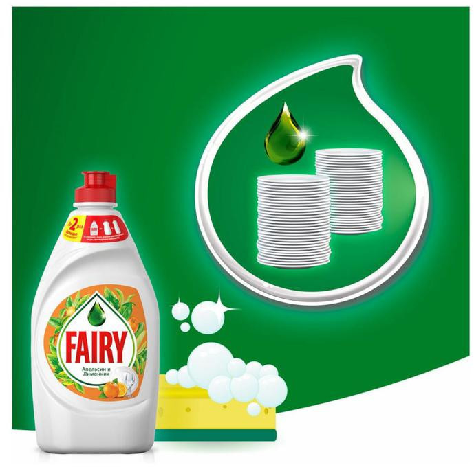 Средство для мытья посуды "Fairy. Апельсин и лимонник", 450 мл