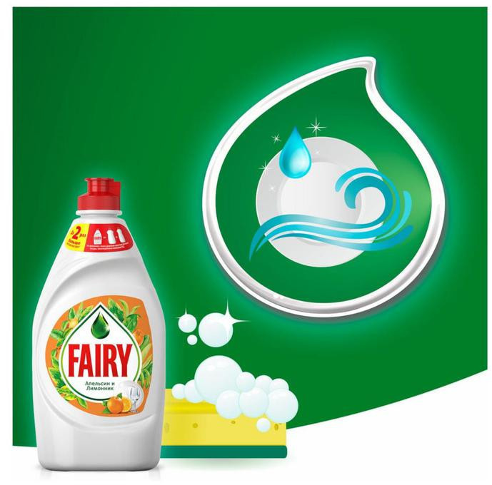 Средство для мытья посуды "Fairy. Апельсин и лимонник", 450 мл