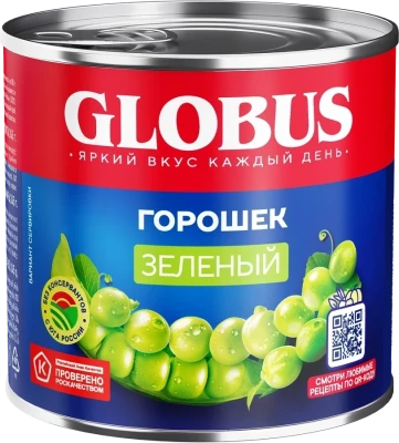 Горошек зеленый GLOBUS, 400г