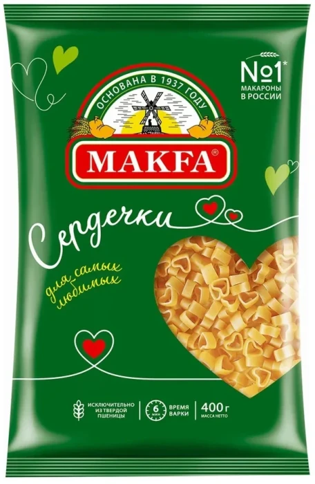 Makfa Макароны сердечки, 400 г