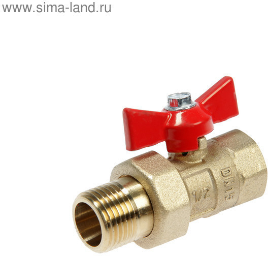 Кран шаровой «ГАЛЛОП» ПРАКТИК DN-15 132, с американкой 1/2", бабочка