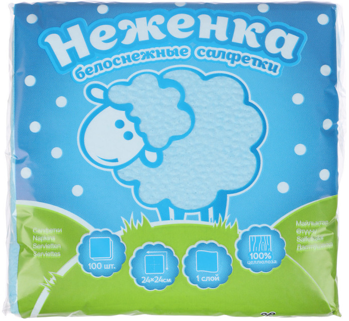 Салфетки бумажные однослойные 100 шт, п/у,2 вида