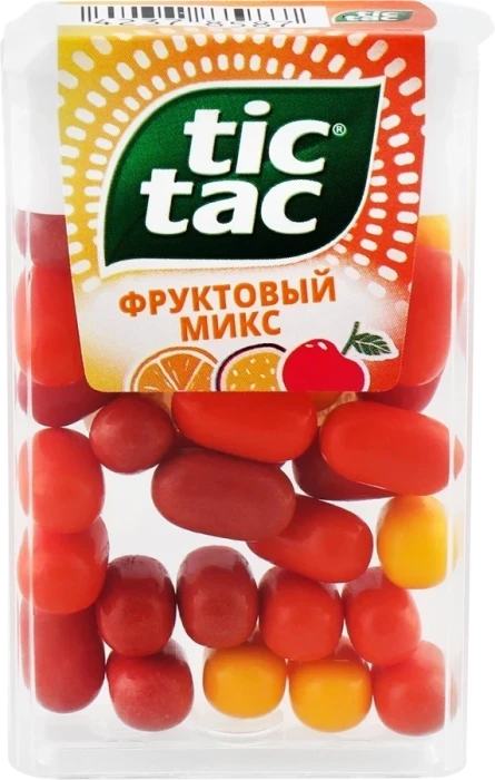 Драже TIC TAC Фруктовый микс (вишня, апельсин, маракуйя), 16г