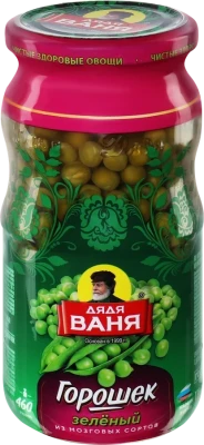 Горошек зеленый ДЯДЯ ВАНЯ консервированный, 400г