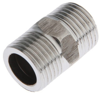 Ниппель ZEIN engr, 1/2", наружная резьба, нержавеющая сталь