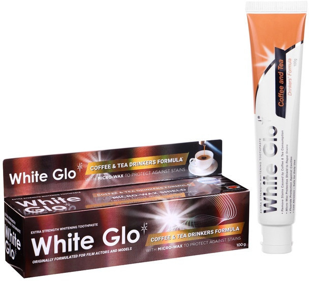 Отбеливающая зубная паста White Glo для любителей кофе и чая, 100 г