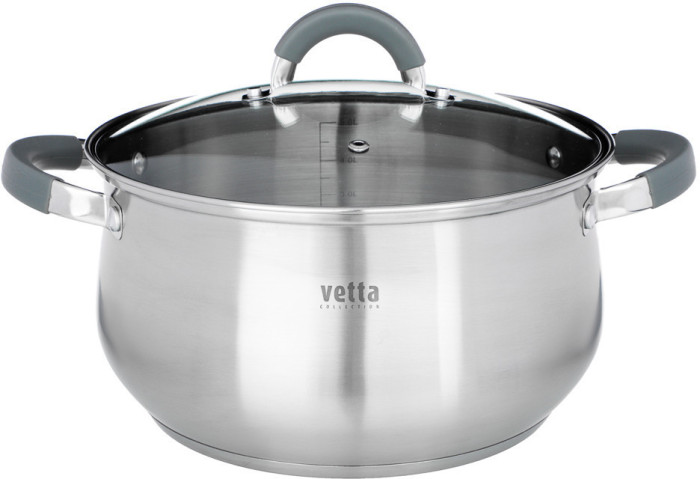 VETTA Вена Кастрюля 24х13,5см. 6,0л. со стекл. крышкой, индукция