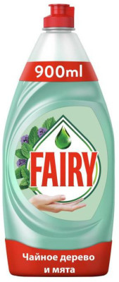 Средство для мытья посуды FAIRY Нежные ручки Чайное дерево и мята, 900 мл