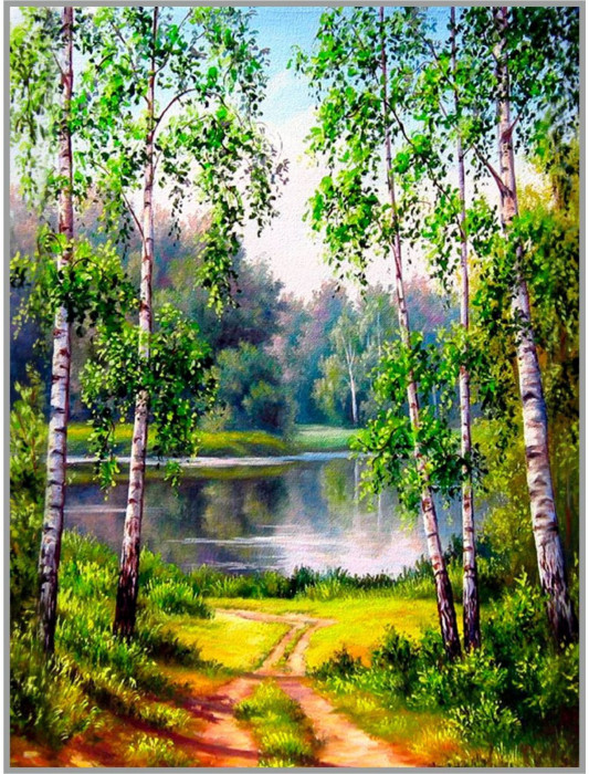 Алмазная мозаика без подрамника «Из рощи» 30 × 40 см, 36 цвета